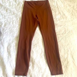 Lululemon Wunder train leggings size 6 roasted brown 25”